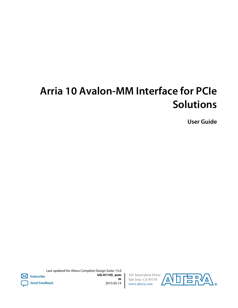 Altera Arria 10 Avalon-MM User Manual | 212 pages