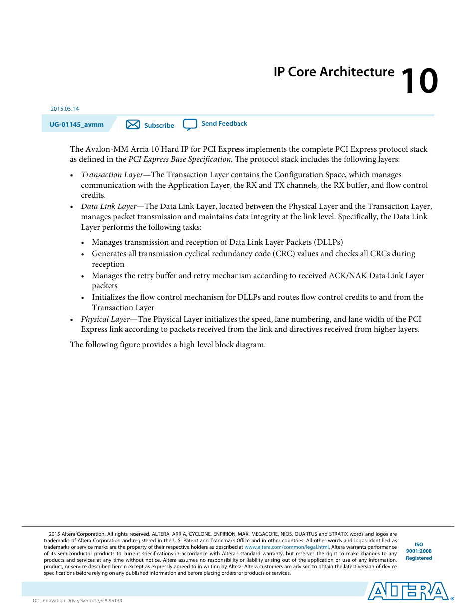 Ip core architecture, Ip core architecture -1 | Altera Arria 10 Avalon-MM User Manual | Page 119 / 212
