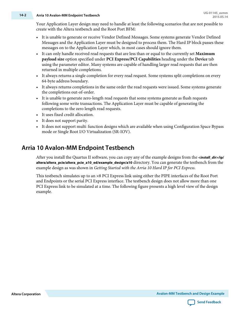 Arria 10 avalon-mm endpoint testbench, Arria 10 avalon-mm endpoint testbench -2 | Altera Arria 10 Avalon-MM User Manual | Page 152 / 212