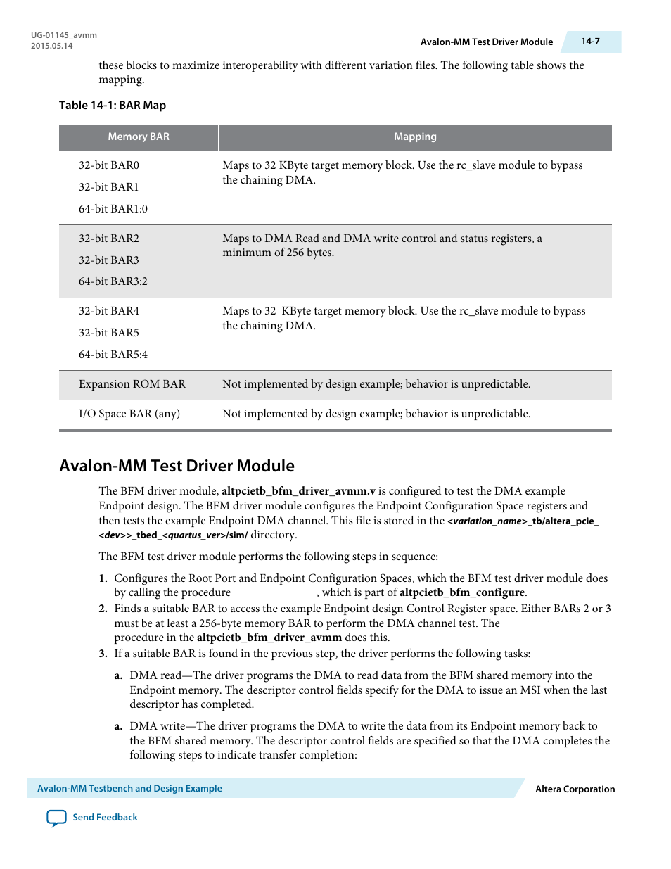 Avalon-mm test driver module, Avalon-mm test driver module -7 | Altera Arria 10 Avalon-MM User Manual | Page 157 / 212