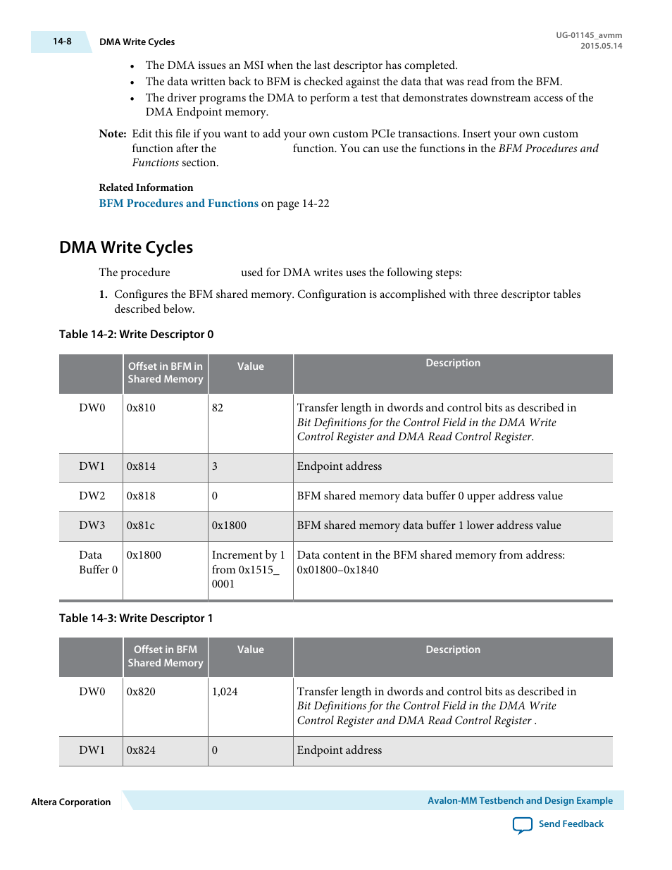 Dma write cycles, Dma write cycles -8 | Altera Arria 10 Avalon-MM User Manual | Page 158 / 212