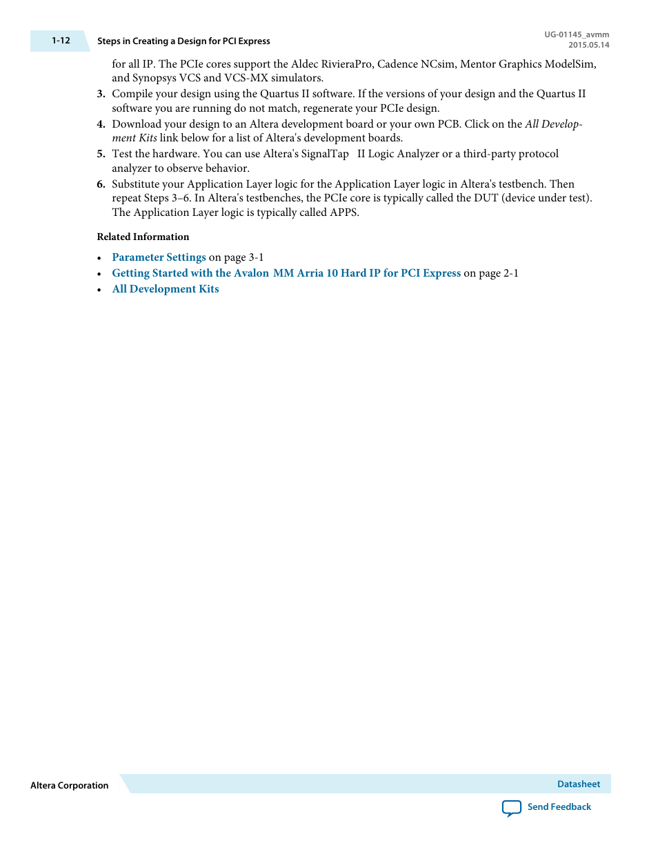 Altera Arria 10 Avalon-MM User Manual | Page 18 / 212