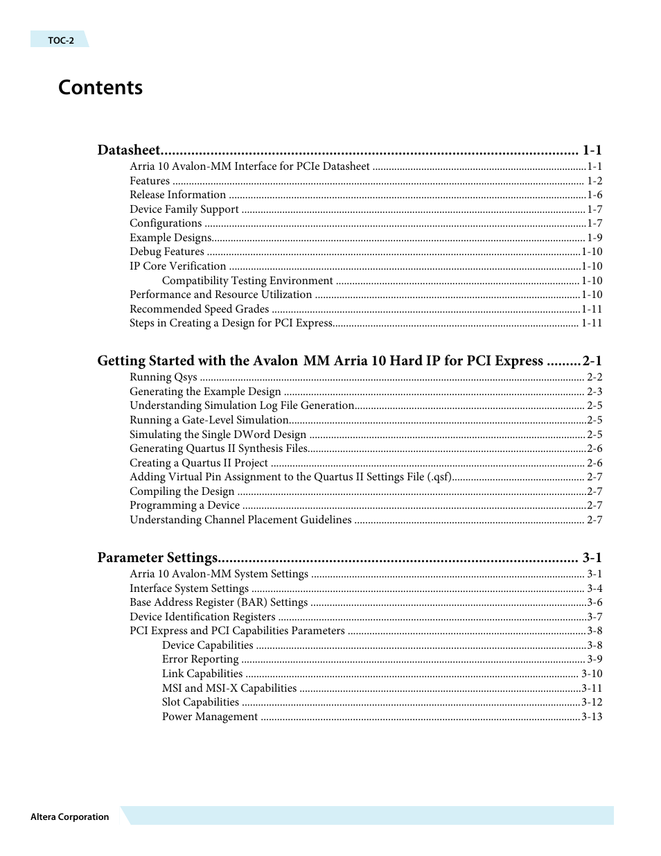 Altera Arria 10 Avalon-MM User Manual | Page 2 / 212