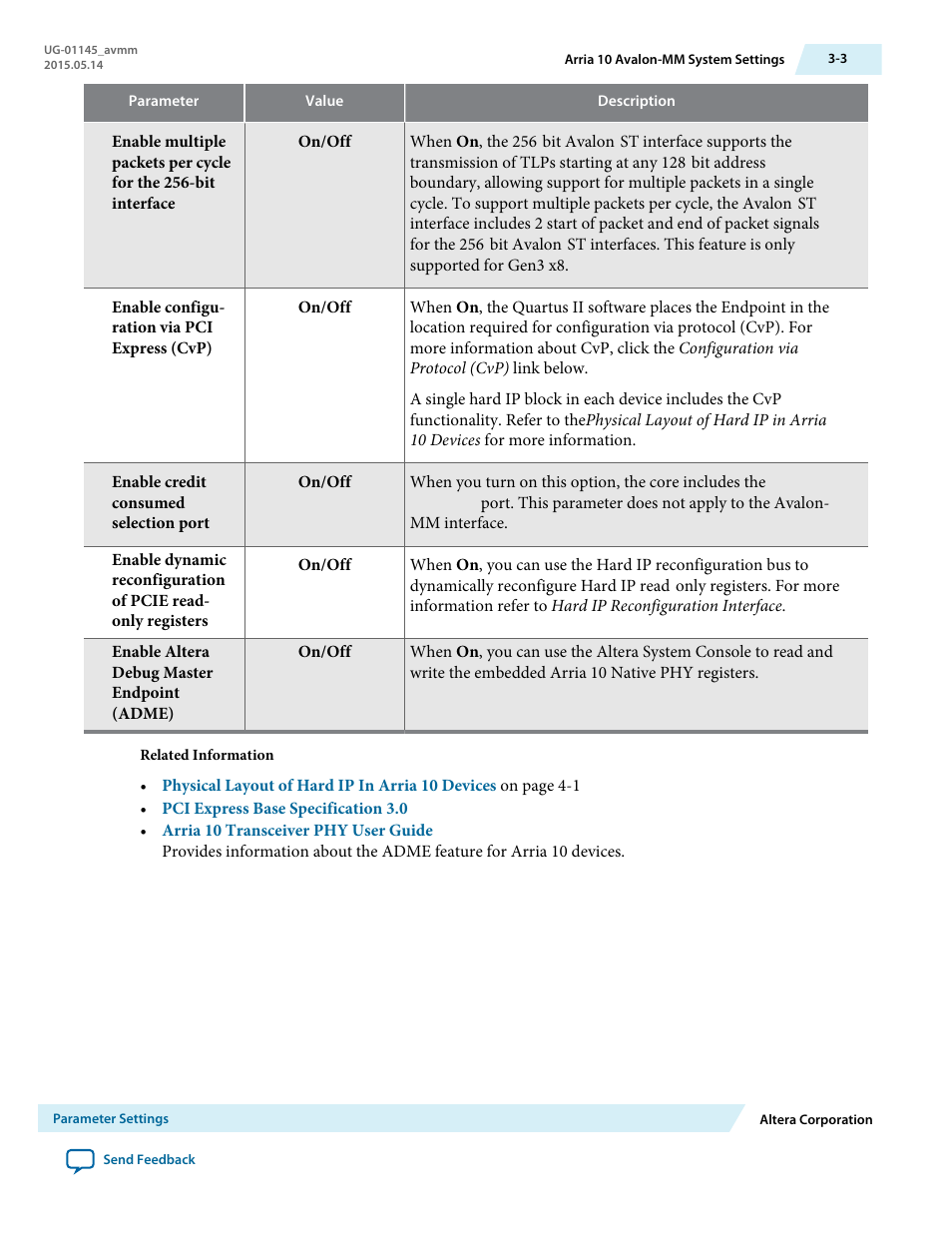 Altera Arria 10 Avalon-MM User Manual | Page 29 / 212