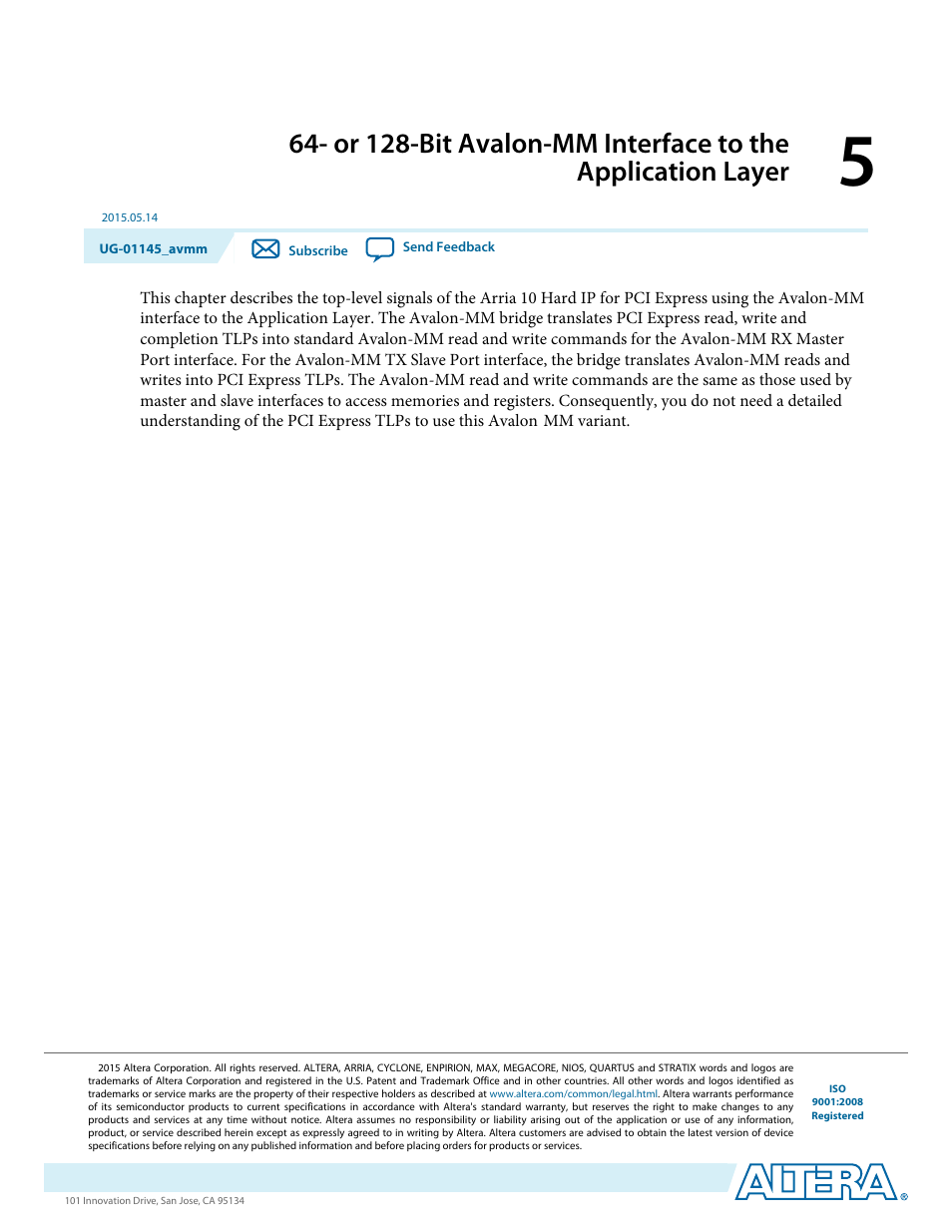 Altera Arria 10 Avalon-MM User Manual | Page 48 / 212