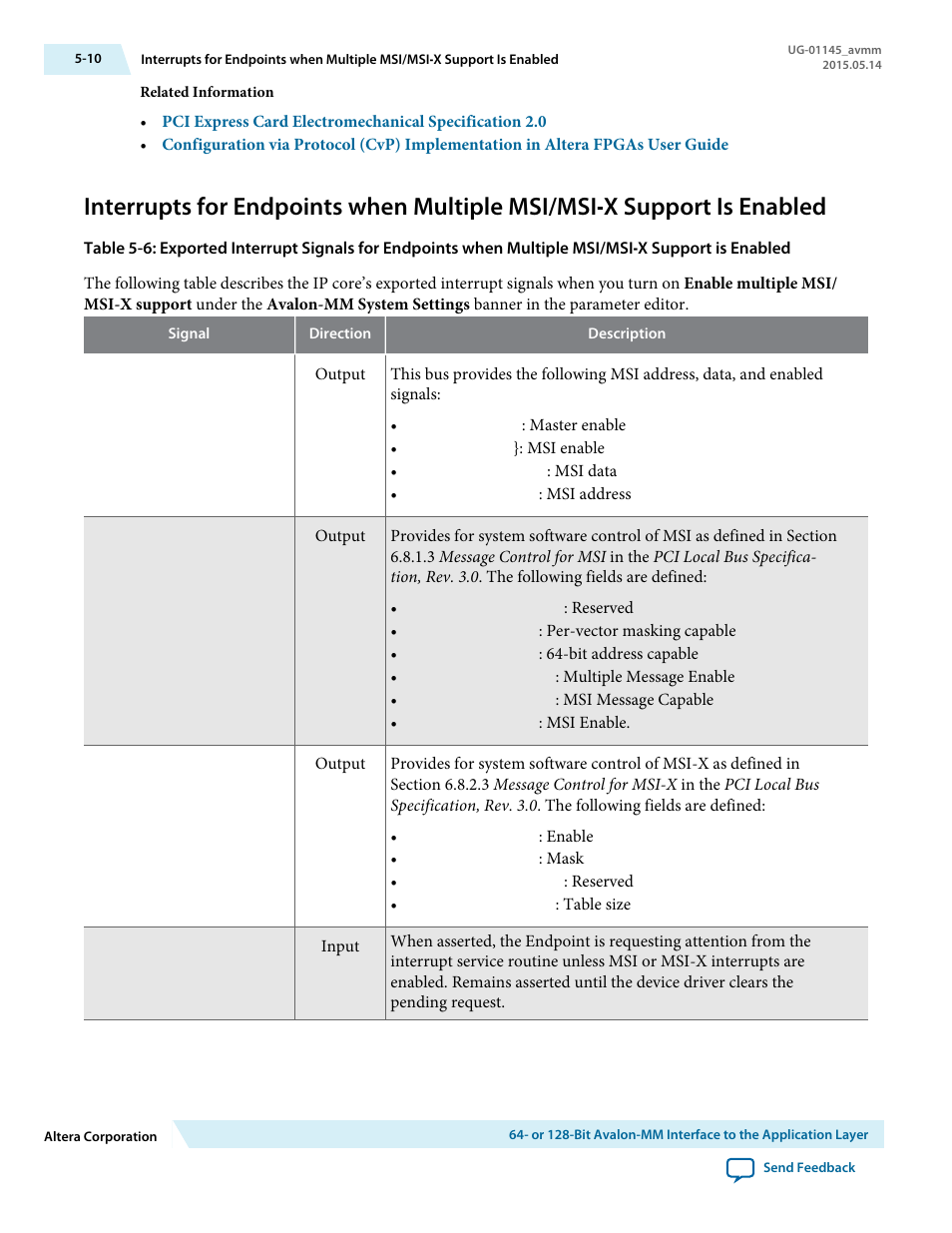 Altera Arria 10 Avalon-MM User Manual | Page 57 / 212