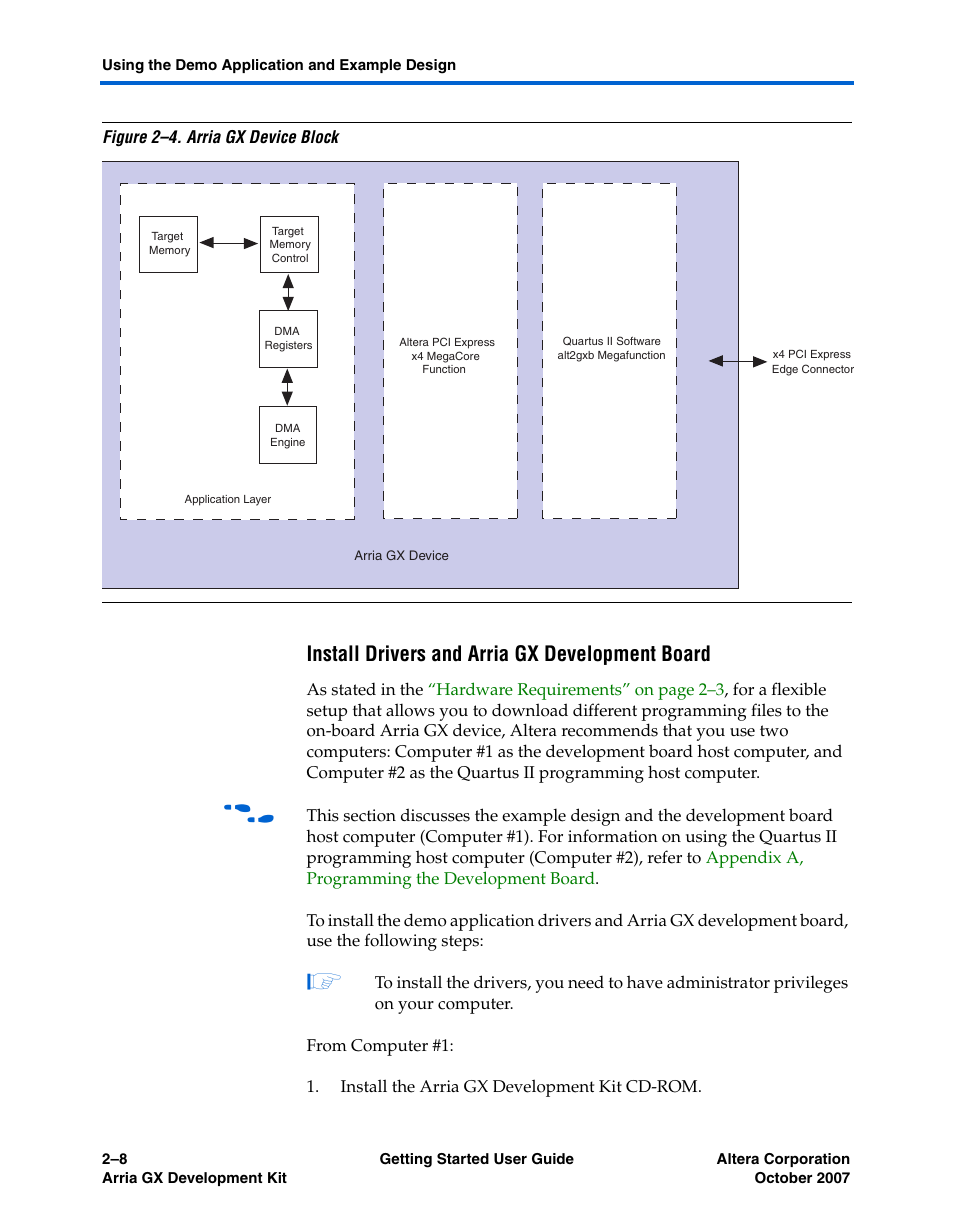 Install drivers and arria gx development board, Figure 2–4 | Altera Arria GX User Manual | Page 14 / 32