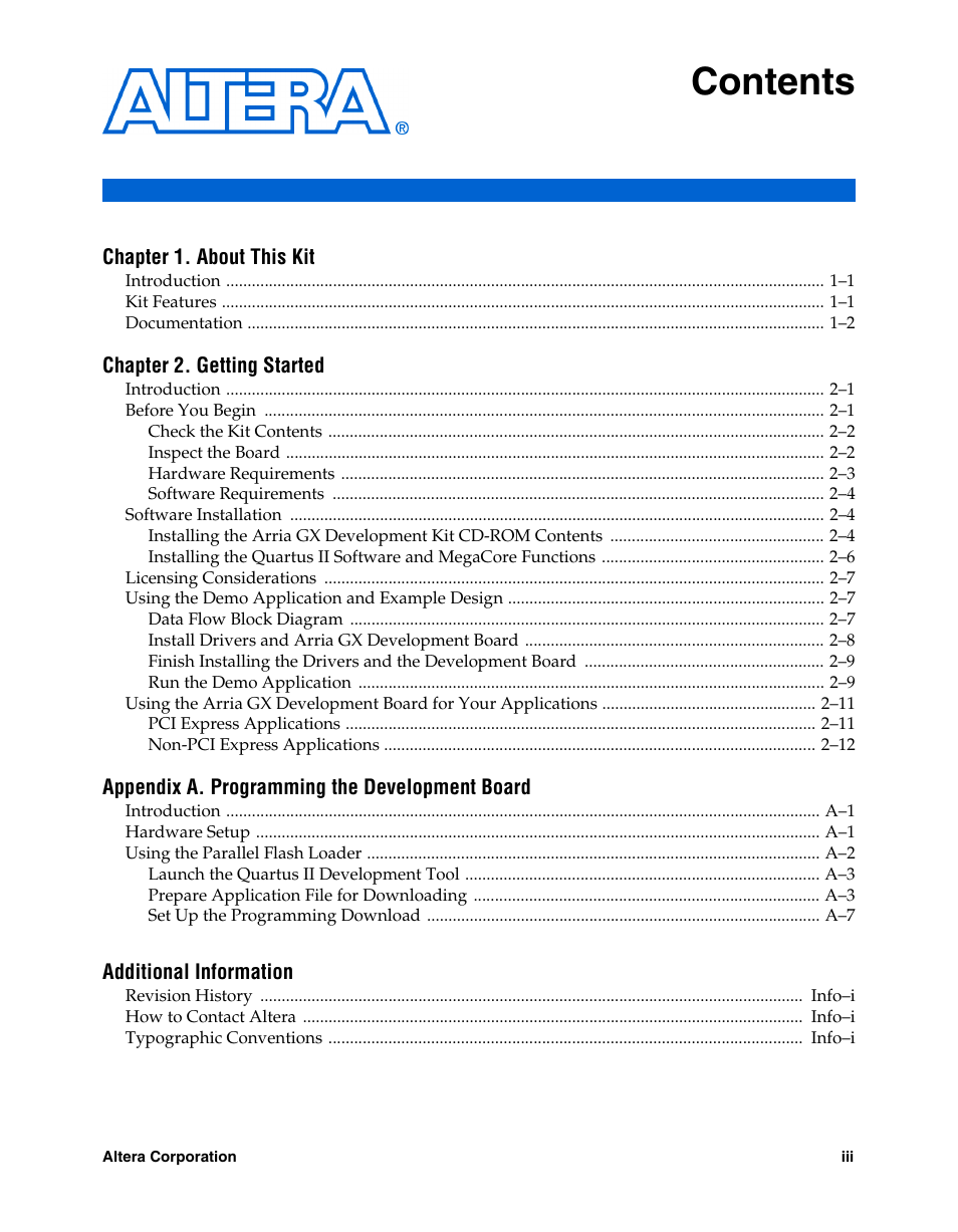 Altera Arria GX User Manual | Page 3 / 32