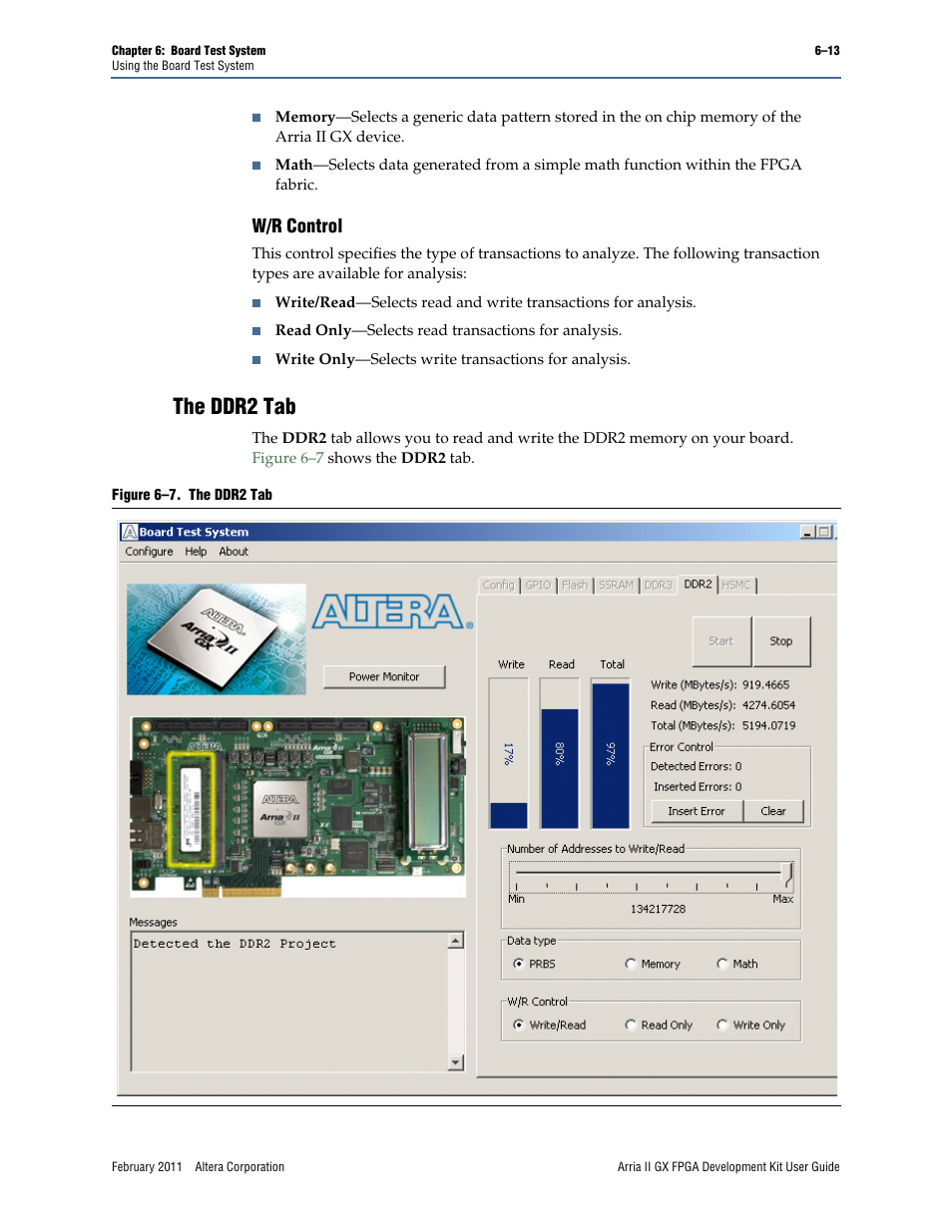The ddr2 tab, W/r control –13, The ddr2 tab –13 | W/r control | Altera Arria II GX FPGA User Manual | Page 33 / 48