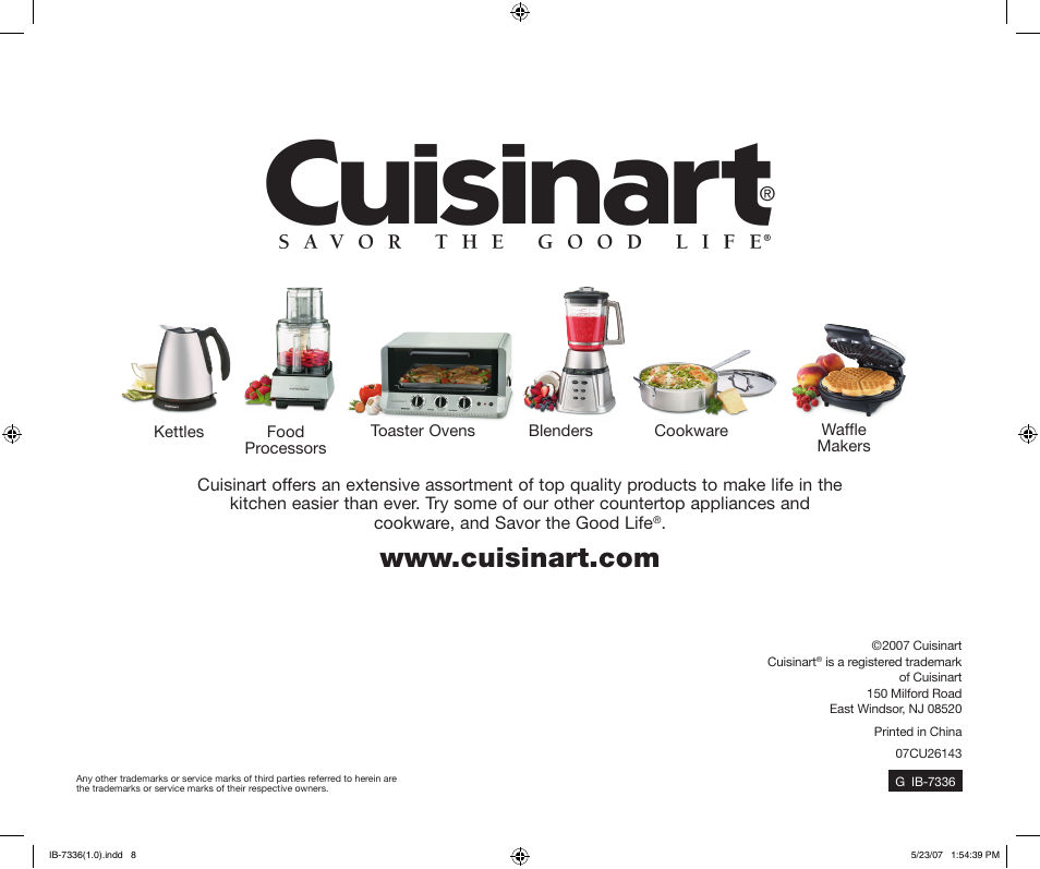 Cuisinart CPT-190 User Manual | Page 8 / 9