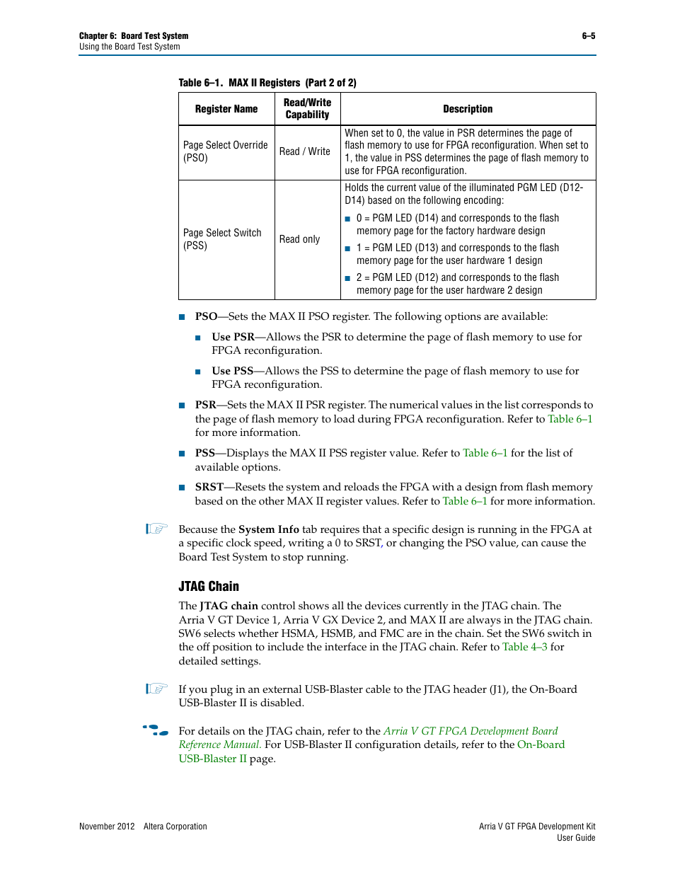 Jtag chain, Jtag chain –5 | Altera Arria V GT FPGA User Manual | Page 27 / 58