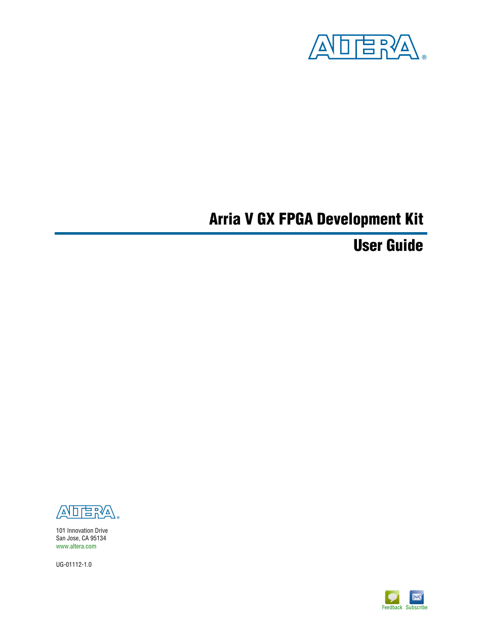 Altera Arria V GX FPGA User Manual | 60 pages