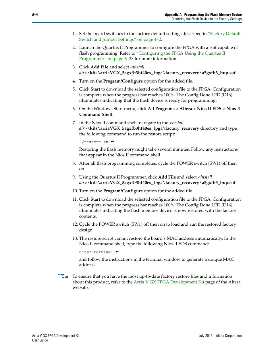Altera Arria V GX FPGA User Manual | Page 56 / 60