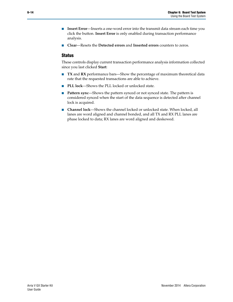 Status, Status –14 | Altera Arria V GX User Manual | Page 36 / 52