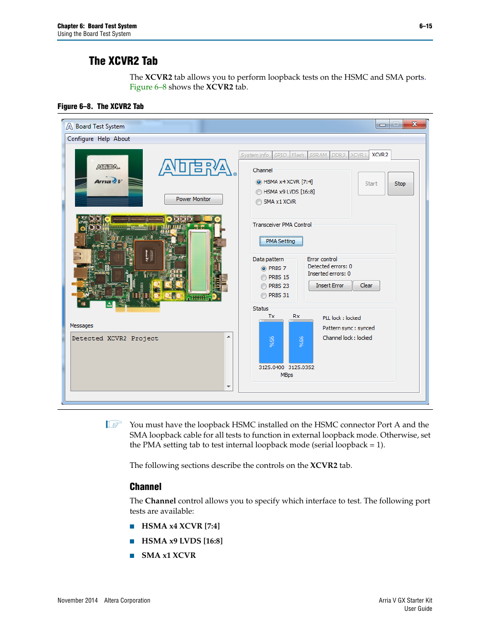 The xcvr2 tab, Channel, The xcvr2 tab –15 | Channel –15 | Altera Arria V GX User Manual | Page 37 / 52