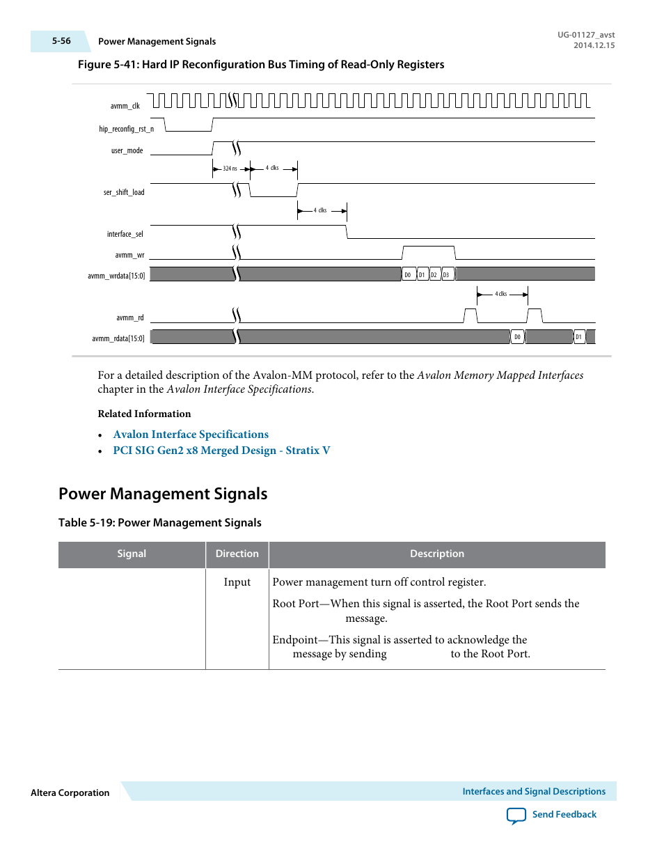 Power management signals | Altera Arria V GZ Avalon-ST User Manual | Page 108 / 286