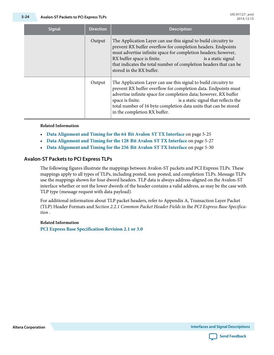 Avalon-st packets to pci express tlps | Altera Arria V GZ Avalon-ST User Manual | Page 76 / 286