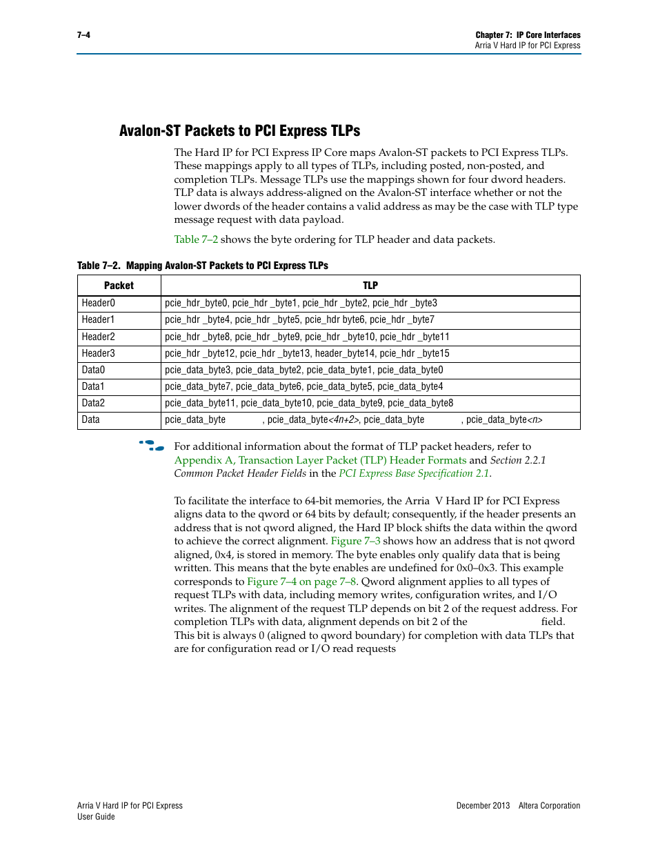 Avalon-st packets to pci express tlps, Avalon-st packets to pci express tlps –4 | Altera Arria V Hard IP for PCI Express User Manual | Page 102 / 288