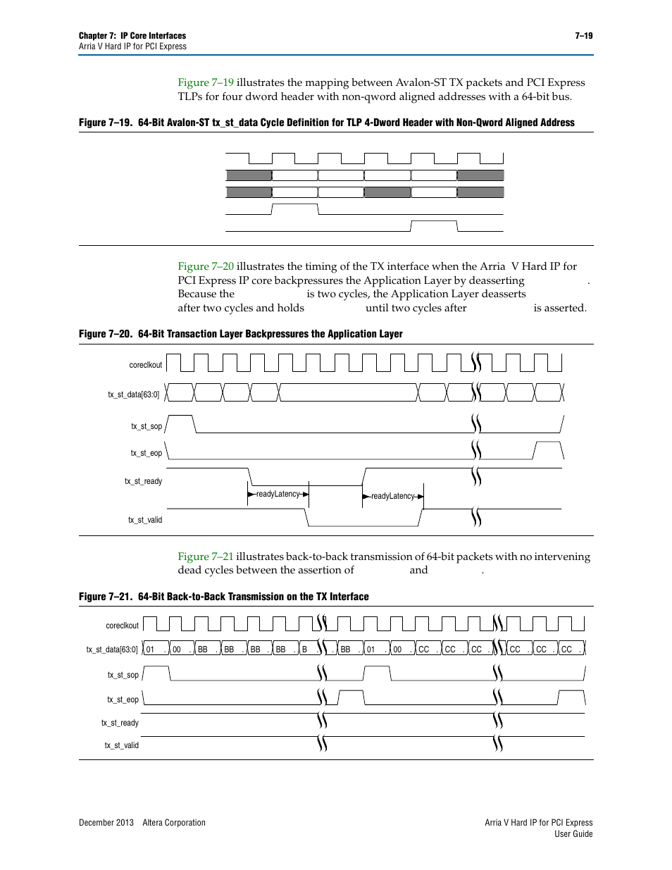 Through, Figure 7–21, Figure 7–20 on | For the timing of | Altera Arria V Hard IP for PCI Express User Manual | Page 117 / 288