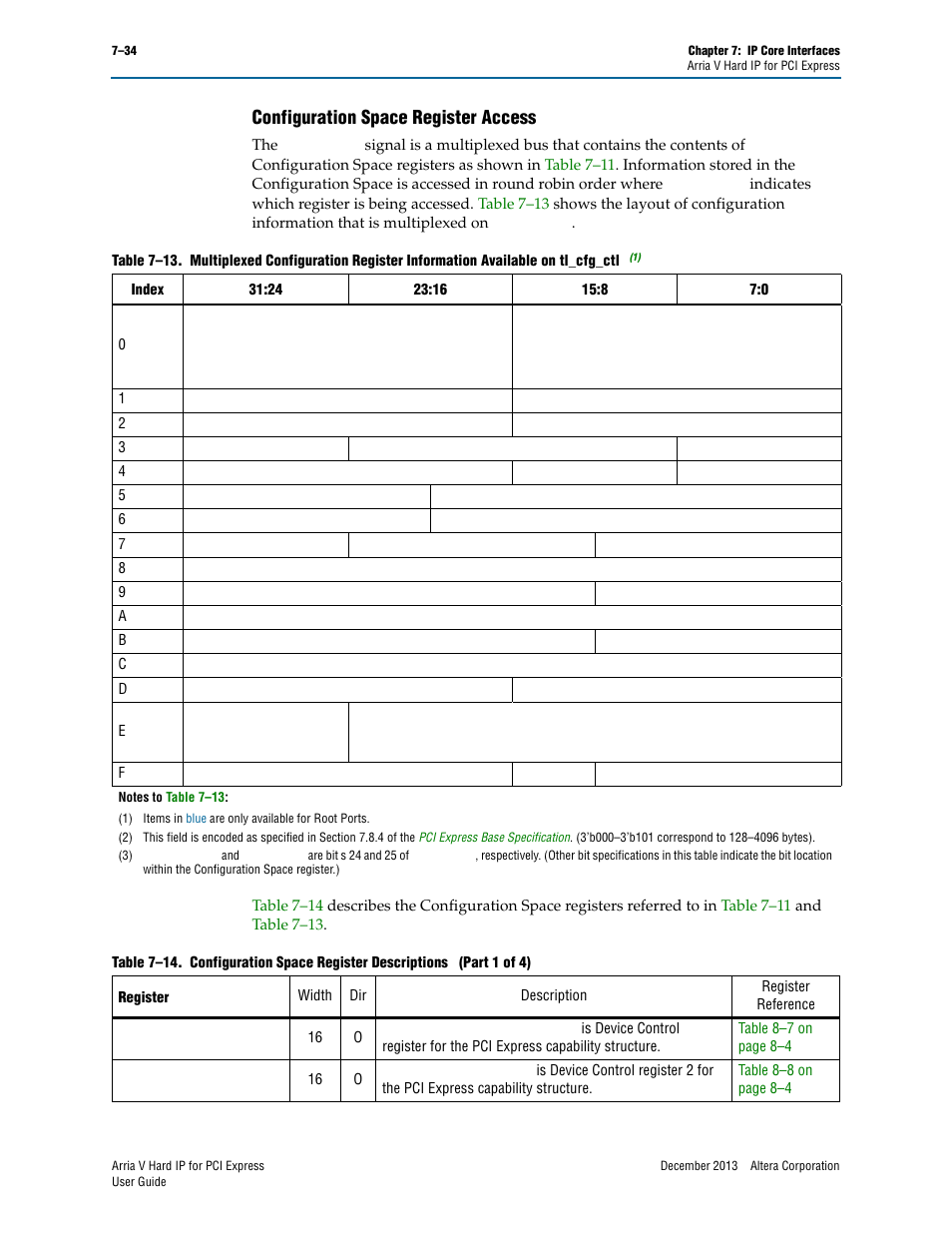 Configuration space register access, Configuration space register access –34 | Altera Arria V Hard IP for PCI Express User Manual | Page 132 / 288