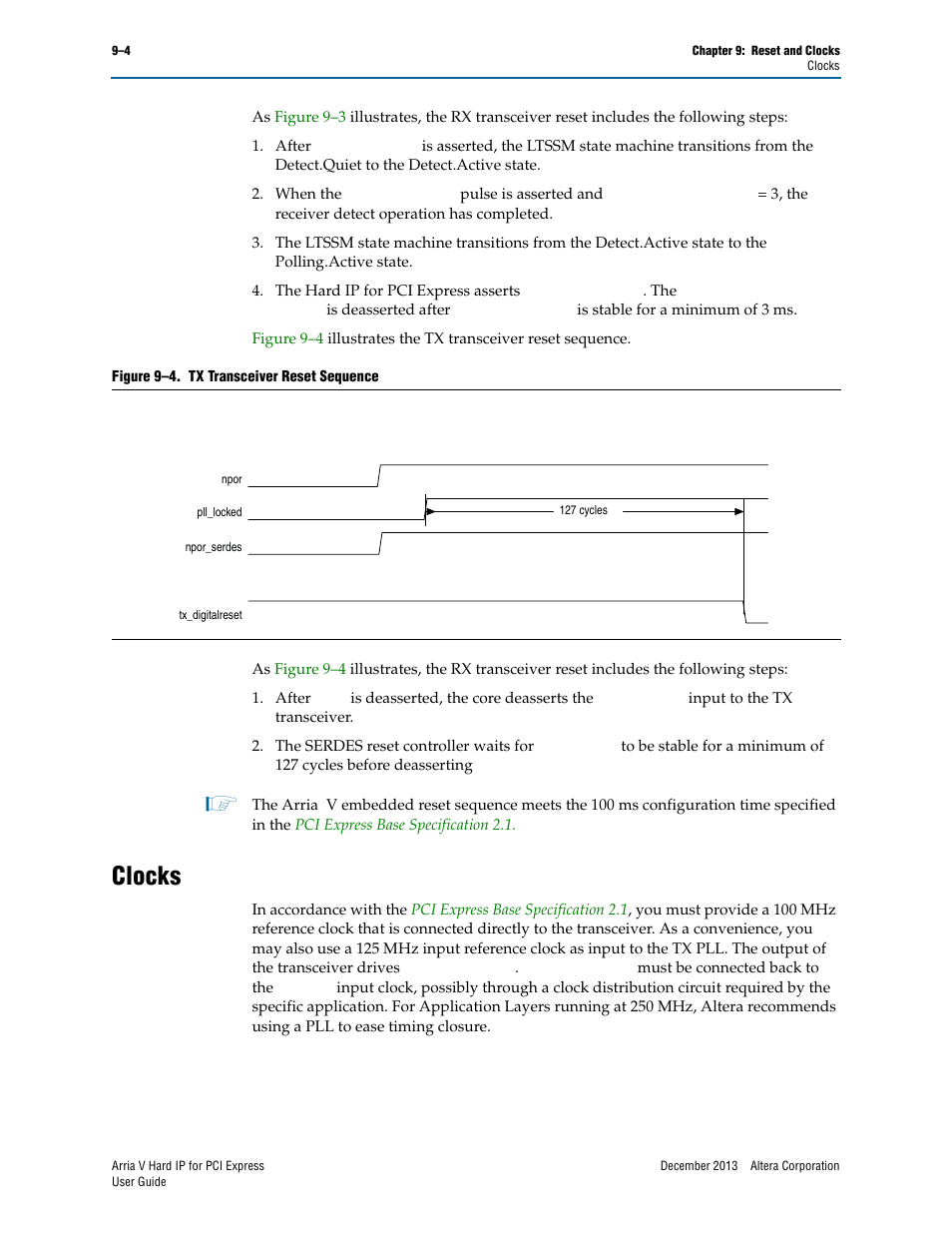 Clocks, Clocks –4 | Altera Arria V Hard IP for PCI Express User Manual | Page 184 / 288