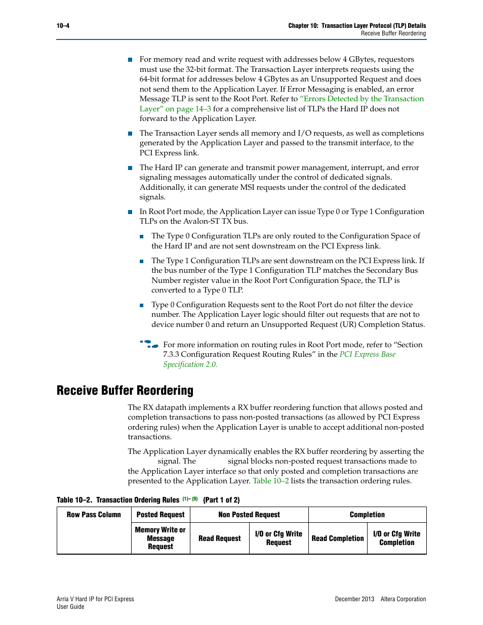 Receive buffer reordering, Receive buffer reordering –4 | Altera Arria V Hard IP for PCI Express User Manual | Page 192 / 288