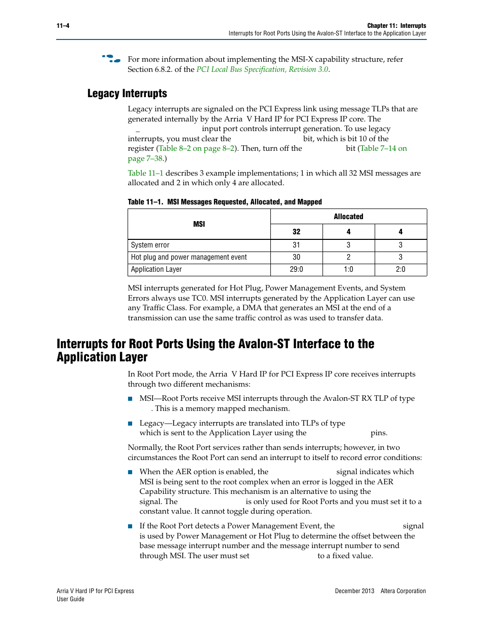 Legacy interrupts, Legacy interrupts –4 | Altera Arria V Hard IP for PCI Express User Manual | Page 198 / 288