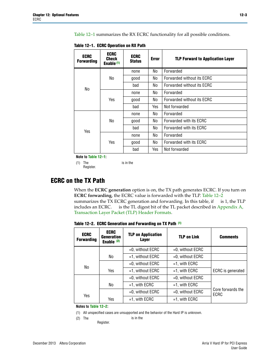 Ecrc on the tx path, Ecrc on the tx path –3 | Altera Arria V Hard IP for PCI Express User Manual | Page 205 / 288