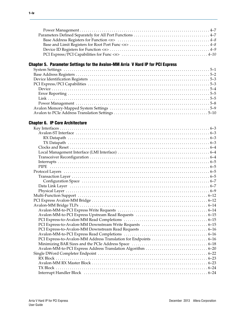 Altera Arria V Hard IP for PCI Express User Manual | Page 4 / 288