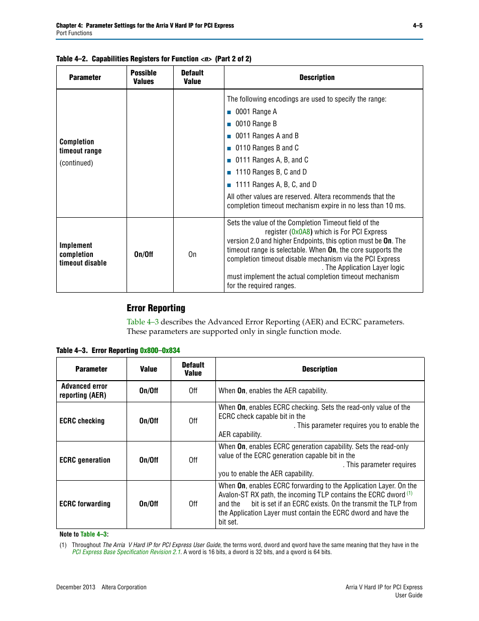 Error reporting, Error reporting –5 | Altera Arria V Hard IP for PCI Express User Manual | Page 57 / 288
