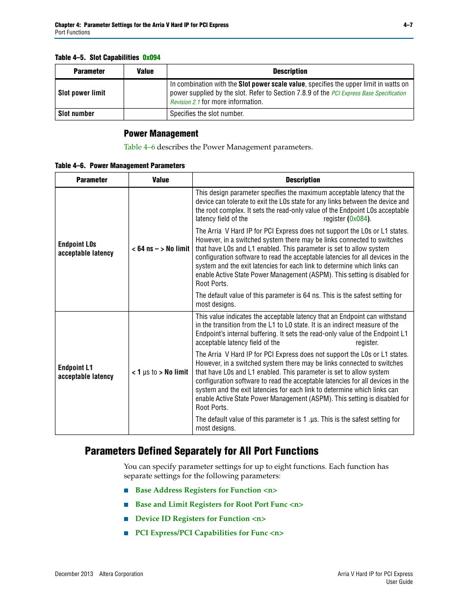 Power management, Power management –7 | Altera Arria V Hard IP for PCI Express User Manual | Page 59 / 288