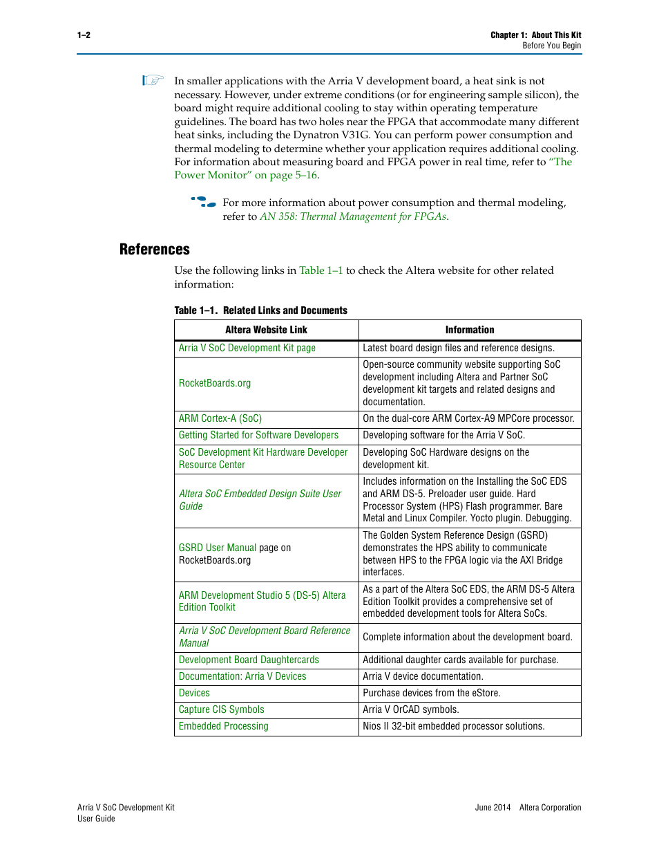 References, References –2 | Altera Arria V SoC User Manual | Page 6 / 46