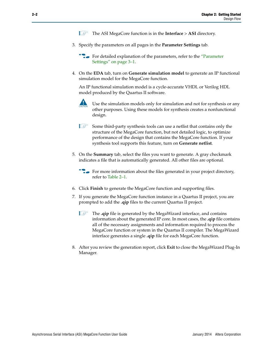 Altera ASI MegaCore Function User Manual | Page 11 / 27