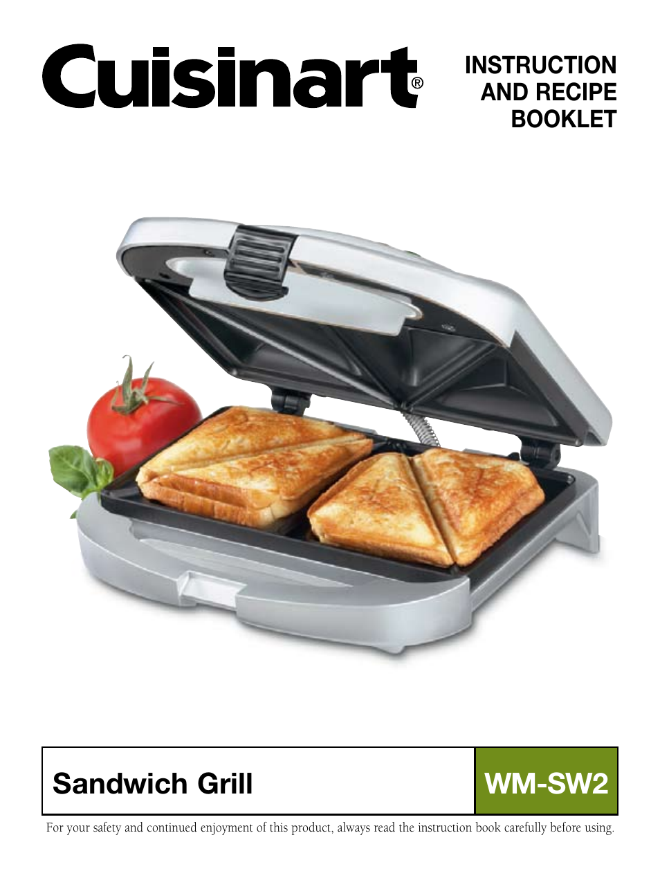 Cuisinart Sandwich Grill WM-SW2 User Manual | 8 pages