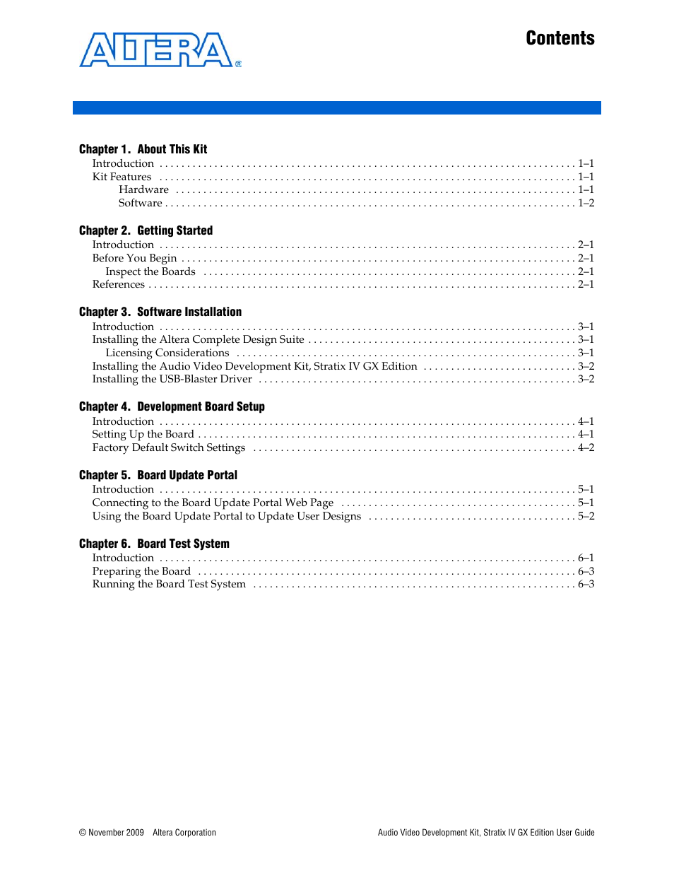 Altera Audio Video Development Kit, Stratix IV GX Edition User Manual | Page 3 / 58