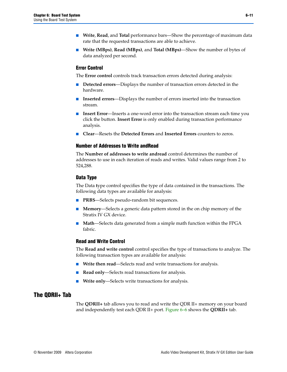 The qdrii+ tab | Altera Audio Video Development Kit, Stratix IV GX Edition User Manual | Page 33 / 58