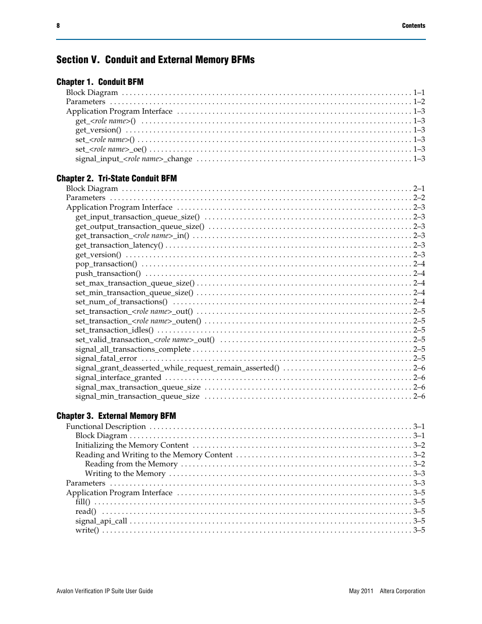 Altera Avalon Verification IP Suite User Manual | Page 10 / 178