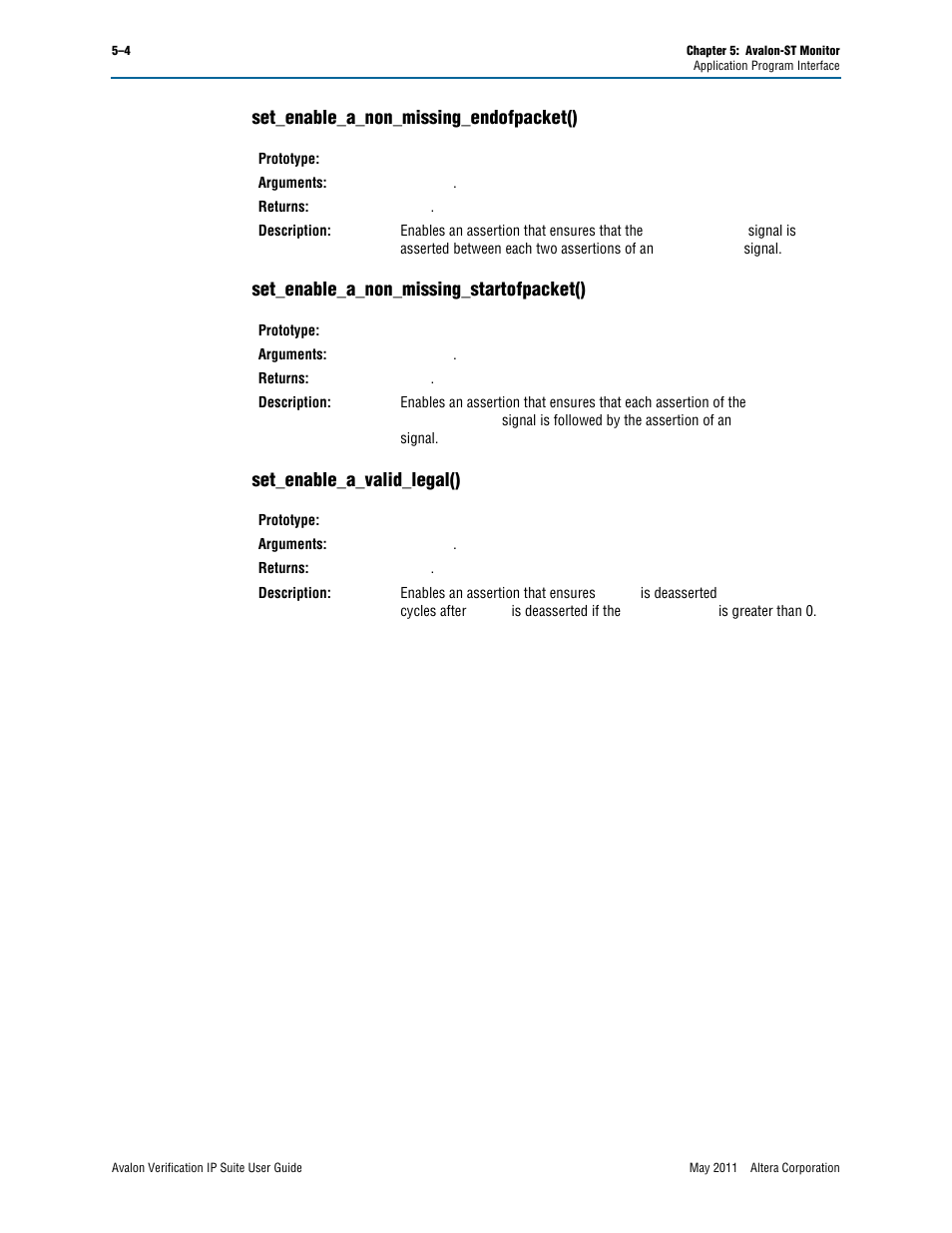 Set_enable_a_non_missing_endofpacket(), Set_enable_a_non_missing_startofpacket(), Set_enable_a_valid_legal() | Altera Avalon Verification IP Suite User Manual | Page 113 / 178