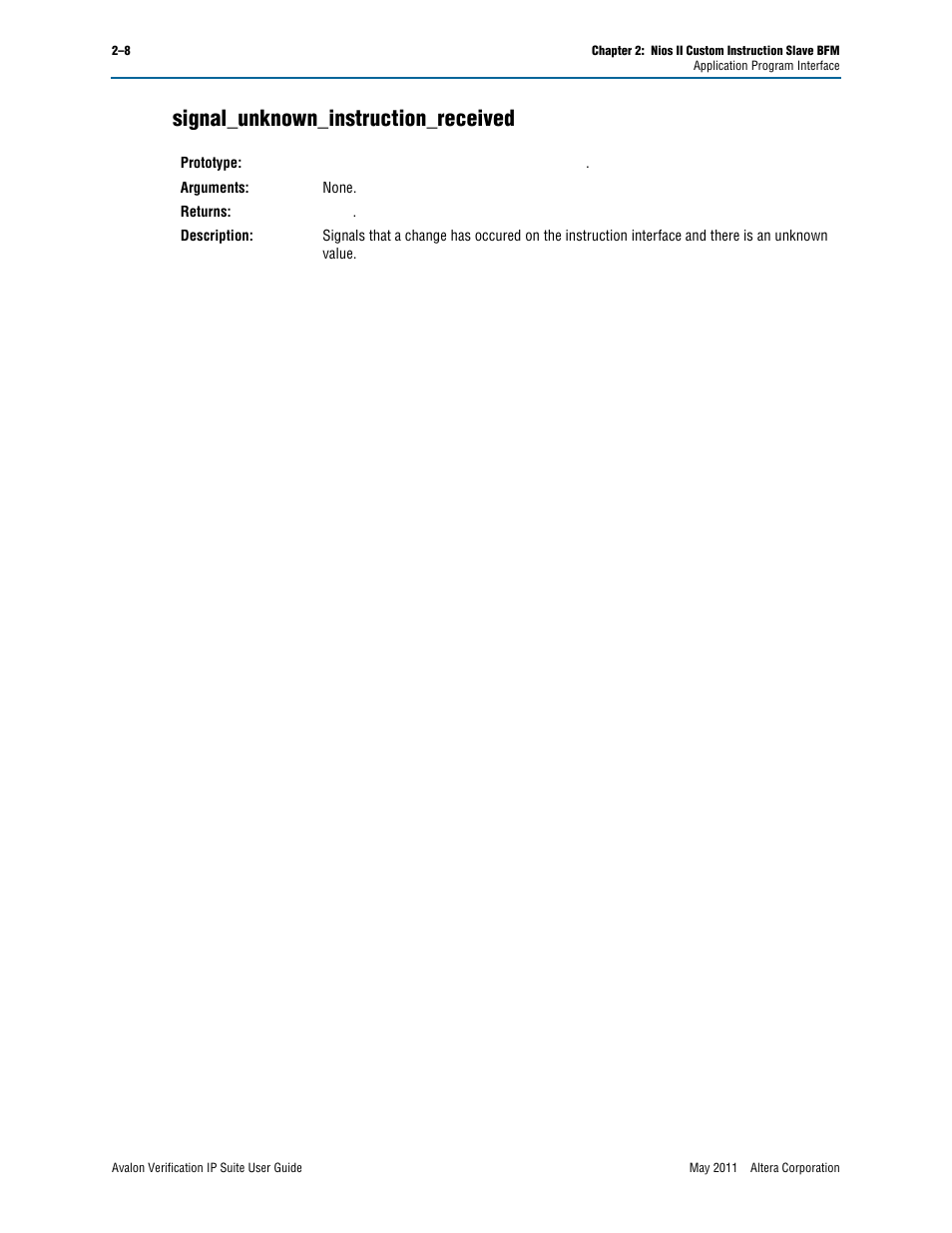 Signal_unknown_instruction_received, Signal_unknown_instruction_received –8 | Altera Avalon Verification IP Suite User Manual | Page 155 / 178