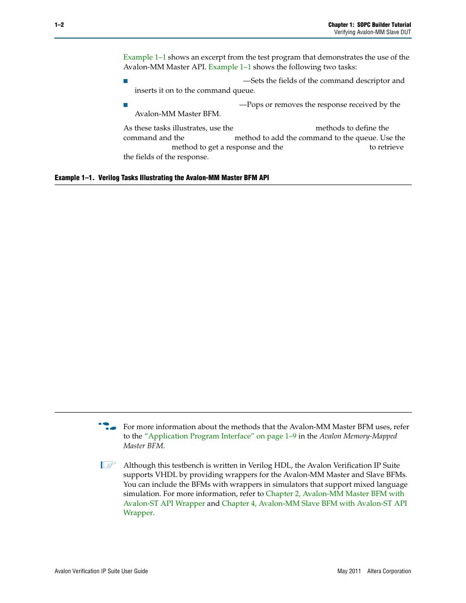 Altera Avalon Verification IP Suite User Manual | Page 158 / 178
