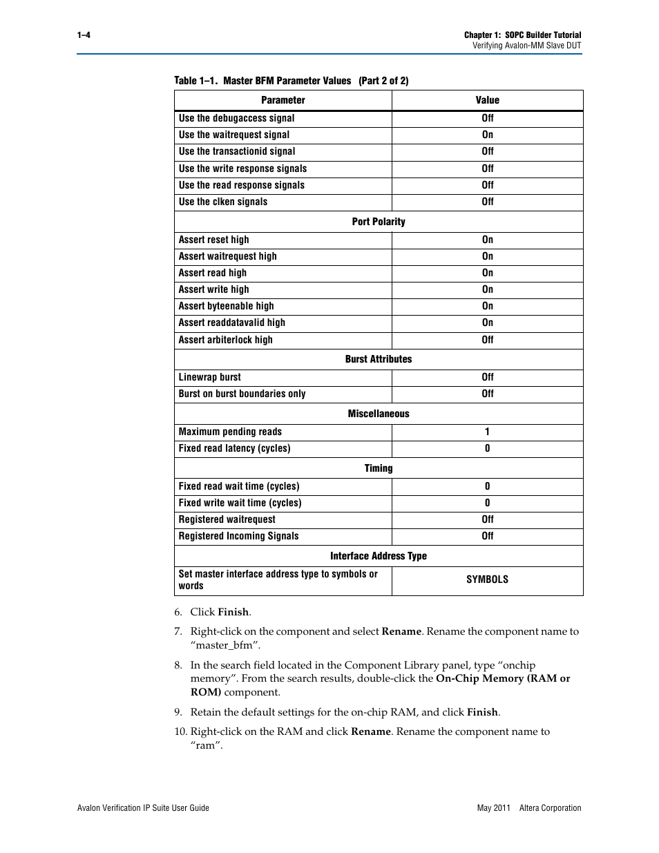 Altera Avalon Verification IP Suite User Manual | Page 160 / 178