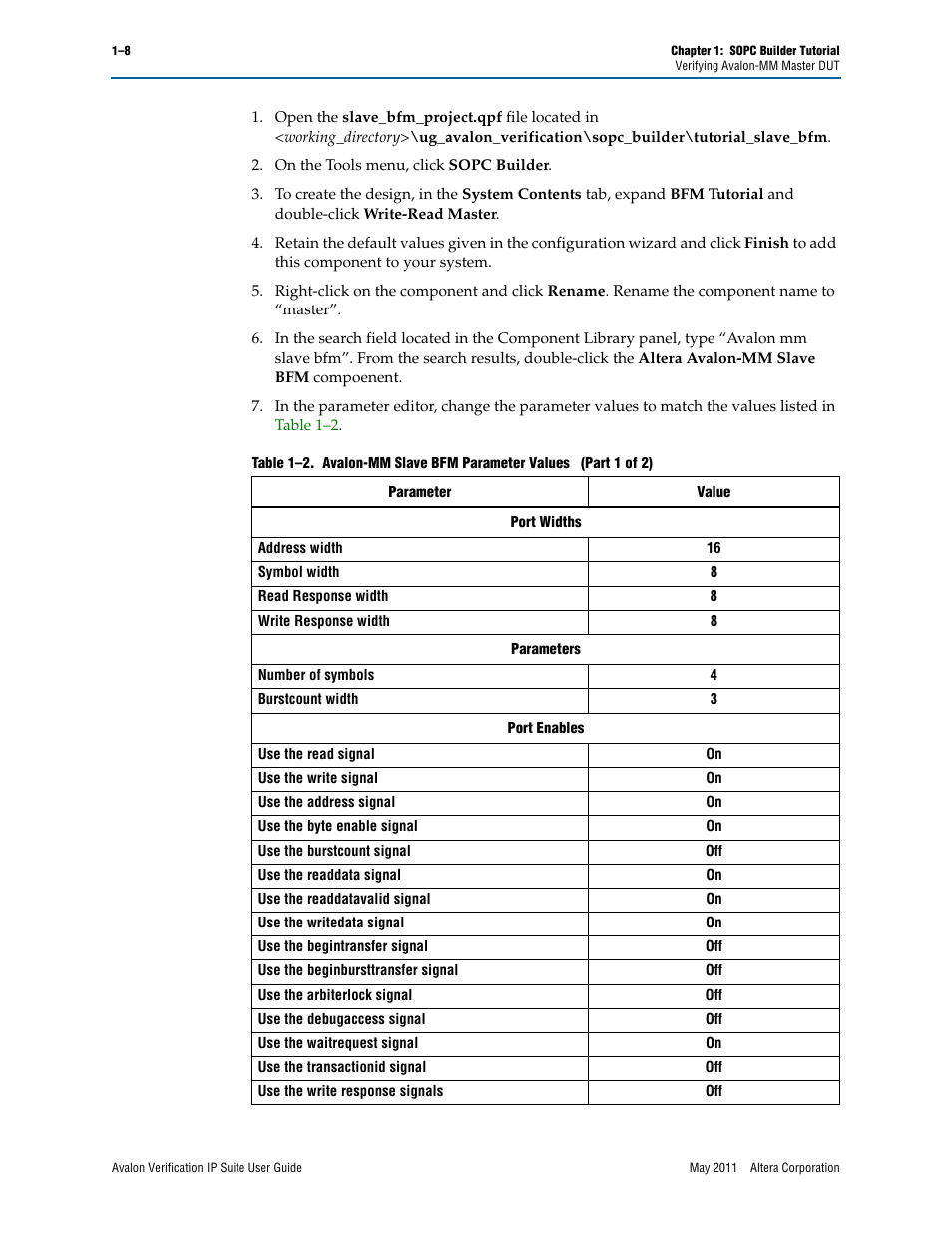 Altera Avalon Verification IP Suite User Manual | Page 164 / 178