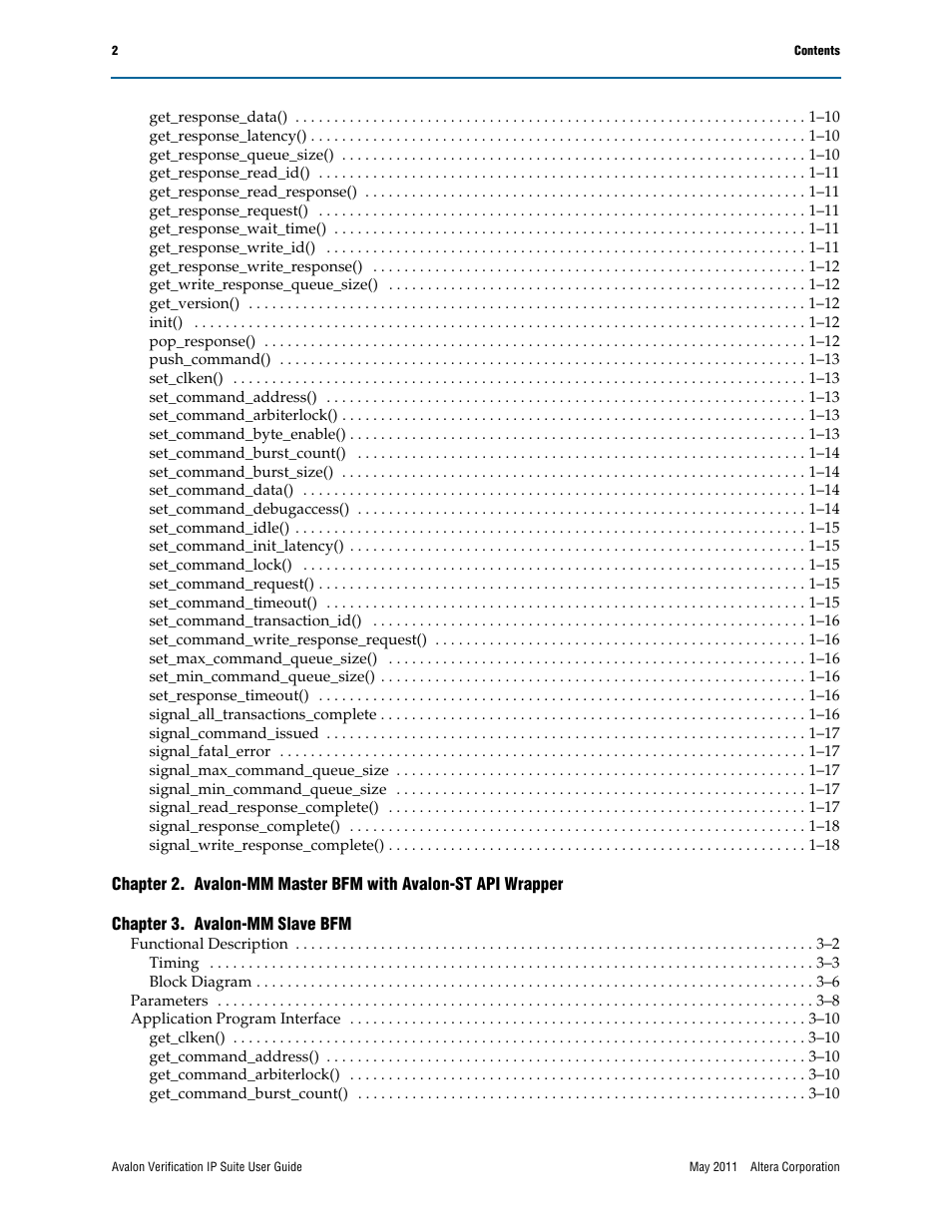 Altera Avalon Verification IP Suite User Manual | Page 4 / 178