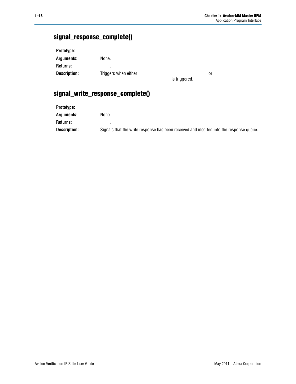 Signal_response_complete(), Signal_write_response_complete() | Altera Avalon Verification IP Suite User Manual | Page 41 / 178