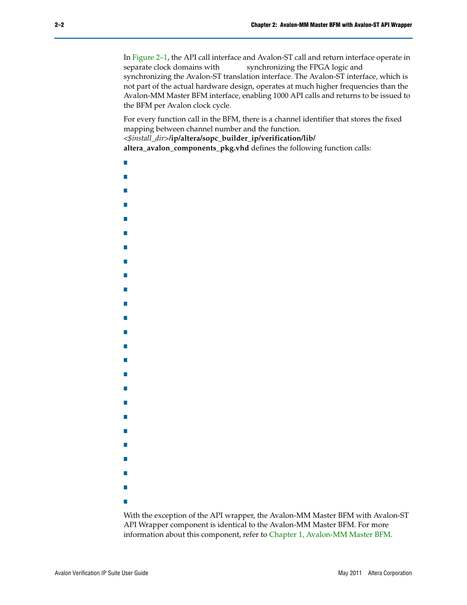 Altera Avalon Verification IP Suite User Manual | Page 43 / 178