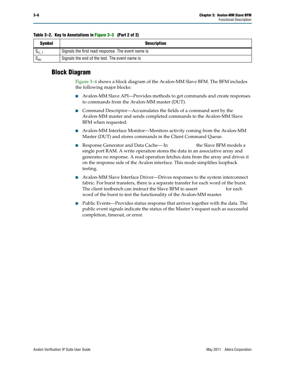 Block diagram, Block diagram –6 | Altera Avalon Verification IP Suite User Manual | Page 49 / 178