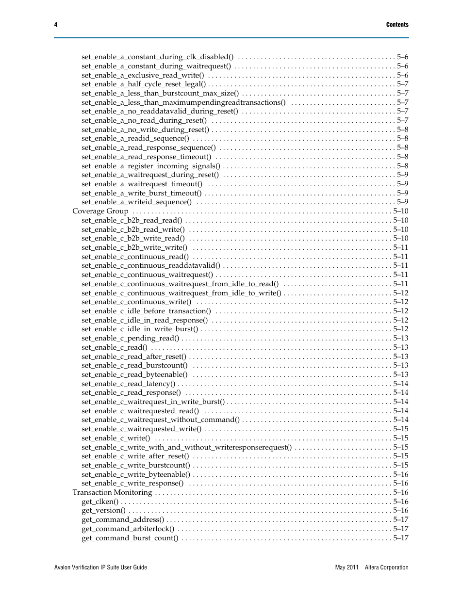 Altera Avalon Verification IP Suite User Manual | Page 6 / 178
