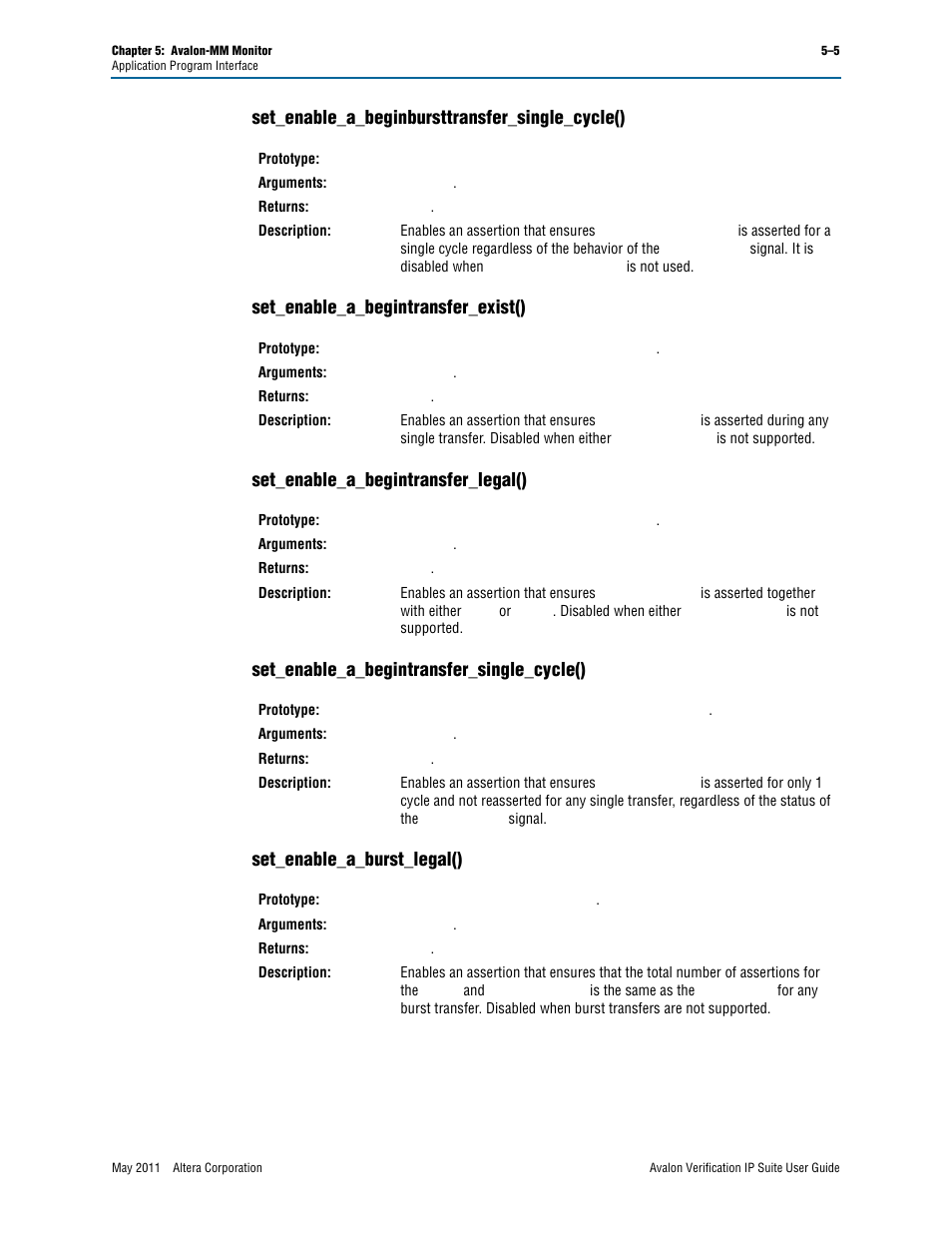 Set_enable_a_beginbursttransfer_single_cycle(), Set_enable_a_begintransfer_exist(), Set_enable_a_begintransfer_legal() | Set_enable_a_begintransfer_single_cycle(), Set_enable_a_burst_legal() | Altera Avalon Verification IP Suite User Manual | Page 68 / 178