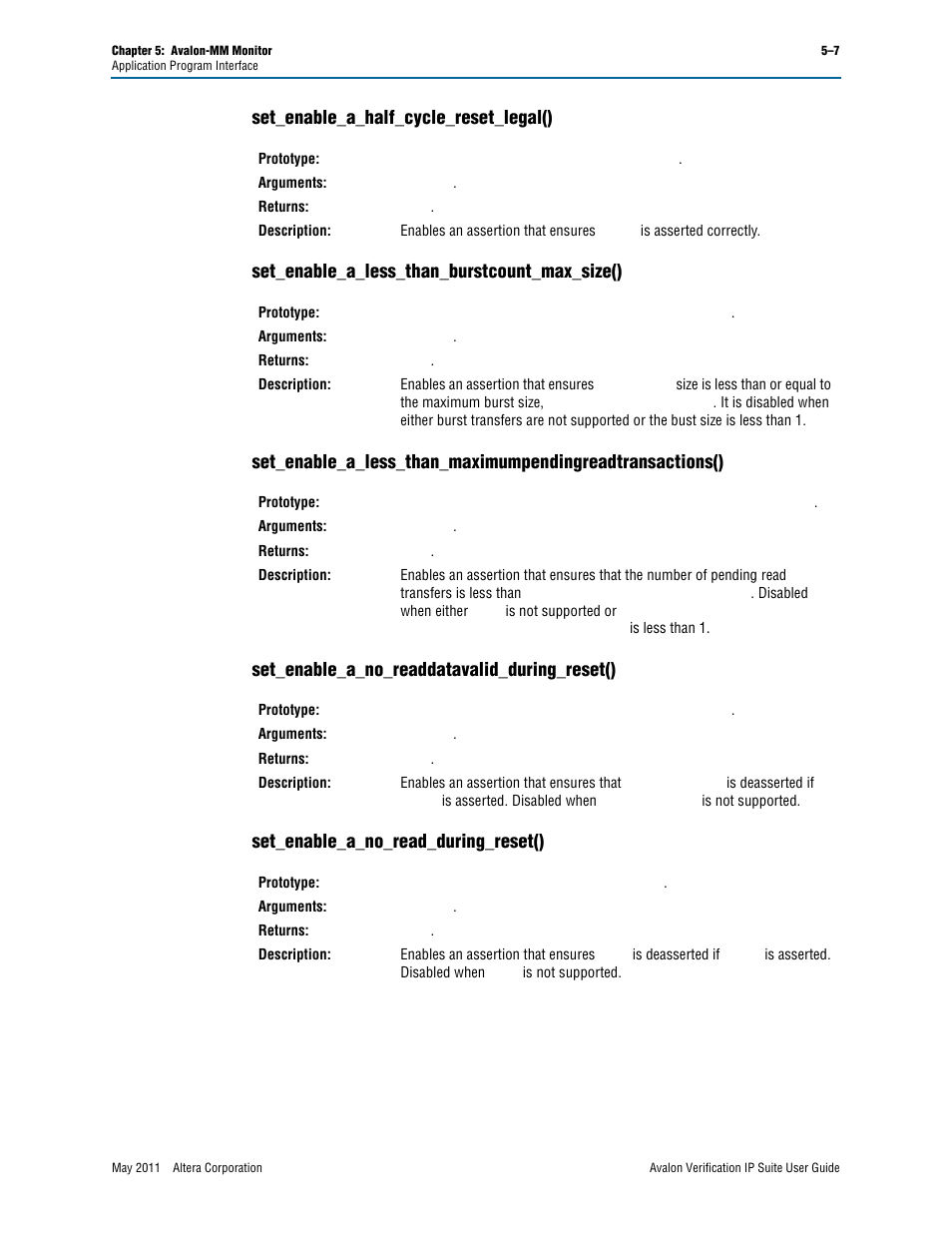 Set_enable_a_half_cycle_reset_legal(), Set_enable_a_less_than_burstcount_max_size(), Set_enable_a_no_readdatavalid_during_reset() | Set_enable_a_no_read_during_reset() | Altera Avalon Verification IP Suite User Manual | Page 70 / 178