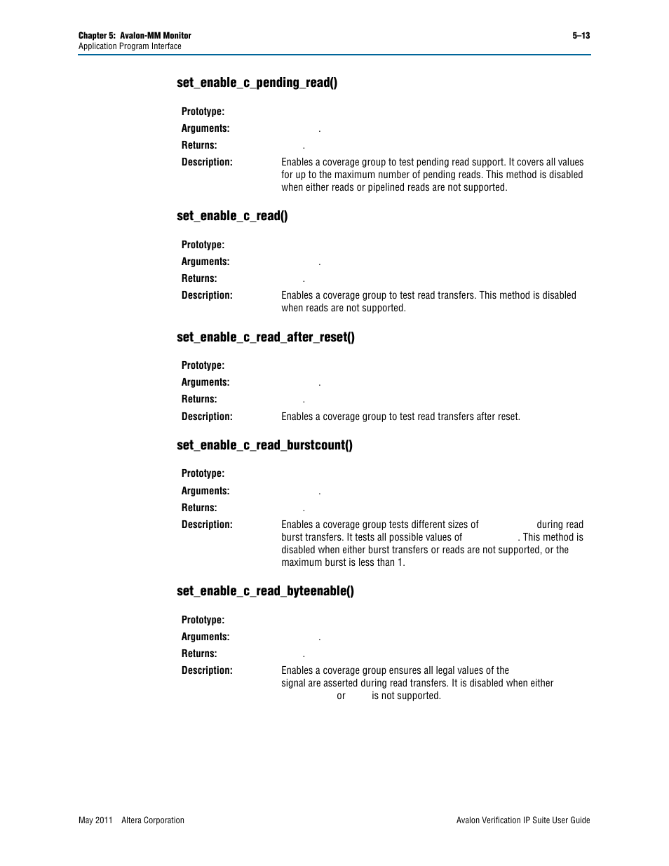 Set_enable_c_pending_read(), Set_enable_c_read(), Set_enable_c_read_after_reset() | Set_enable_c_read_burstcount(), Set_enable_c_read_byteenable() | Altera Avalon Verification IP Suite User Manual | Page 76 / 178